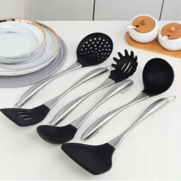 ЛОЖКА ДЛЯ СУПА 29,5см КУХОННАЯ ЛЕСТНИЦА ИЗ НЕРЖАВЕЮЩЕЙ СТАЛИ + СИЛИКОН