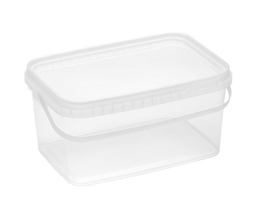 ПРЯМОУГОЛЬНОЕ ВЕДРО 2,5 Л с допуском ПИЩЕВЫХ ПРОДУКТОВ, прозрачное