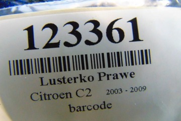 CITROEN C2 1.4HDI ZRCÁTKO PRAVÉ
