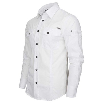 Košeľa s dlhým rukávom BRANDIT SlimFit Shirt Biela XXL