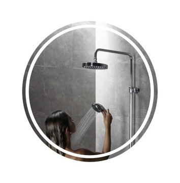 Lustro okrągłe podświetlane LED piaskowane 120 cm PALAU