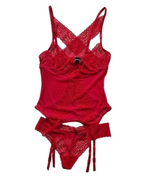 F327 LOVEHONEY SEXY kompl 3set POŃCZOCHY GORSET STRINGI S/M