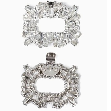 ПРЯЖКА узор МОРОЗ серебро серебряная туфелька ДЕКОРАЦИЯ БРОШЬ клипса