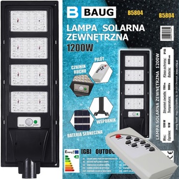 LAMPA SOLARNA ZEWNĘTRZNA 1200W BAUG