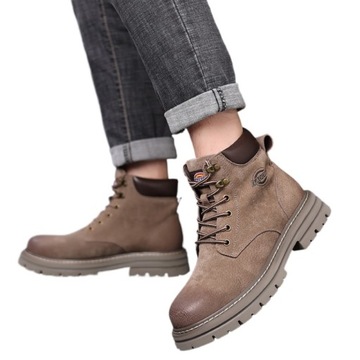 Nowe Męskie Buty Martin Buty Śniegowe Pluszowe Buty Zimowe