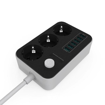 УДЛИНИТЕЛЬ ПИТАНИЯ НА 3 РОЗЕТКИ С ПОРТОМ USB Х 6 ШТ. ДЛУГА 1,8 М