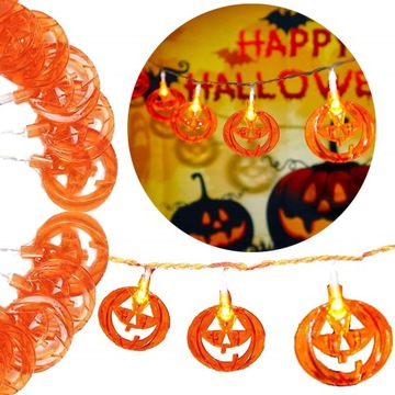 GIRLANDA LAMPKI DYNIE ŚWIECĄCE 20 LED WISZĄCE DEKORACJA UPIORNA HALLOWEEN