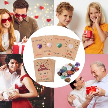 24-ХРУСТАЛЬНЫЕ ВАЛЕНТИНСКИЕ ОТКРЫТКИ В ФОРМЕ СЕРДЦА, ПОДАРОК ​​ДЛЯ ДЕТЕЙ