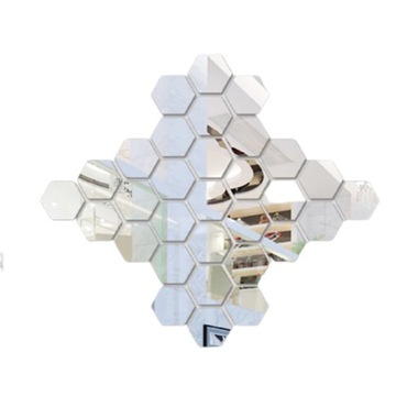12pcs 3D Mirror Wall Sticker Hexagon Mirror DIY Wa