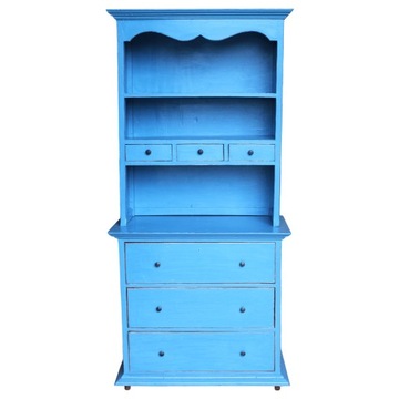 Mahoniowa Komoda Niebieska Retro z Szufladami Shabby Chic