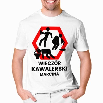 KOSZULKA NA WIECZÓR KAWALERSKI ŚMIESZNE PREZENT DLA PANA MŁODEGO | M