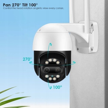 ВРАЩАЮЩАЯСЯ НАРУЖНАЯ IP-КАМЕРА WIFI 8X ZOOM 8MPx 4K