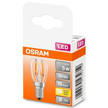 Светодиодная лампа E14 T26 T26 накаливания 1,6 Вт OSRAM GLASS