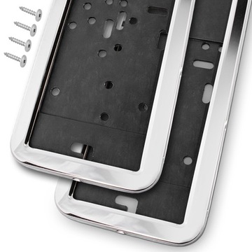 RAMKI DO TABLIC REJESTRACYJNYCH STAL NIERDZEWNA CHROM 2SZT RAMKA KOMPLET