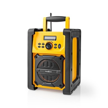 Nedis RDFM3100YW radio budowlane FM z Bluetooth, wodoodporne IPX5, 15W, żółte