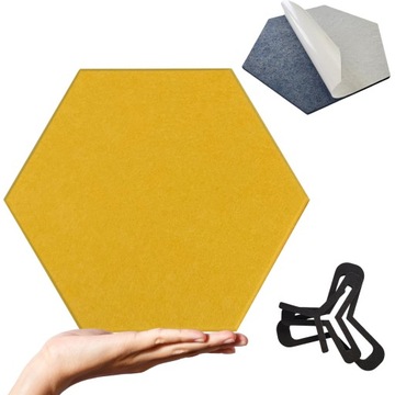 PANEL DEKORACYJNY samoprzylepny HEXAGON, panele ścienne, kolor Żółty