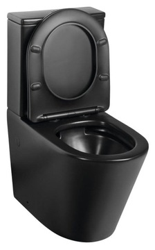 Компактный унитаз 38x80x61 см БЕЗОБЕДНИК, вертикальный/горизонтальный слив + сиденье SLIM, PACO