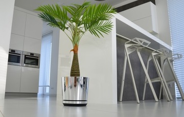 ЦВЕТОЧНЫЙ ГОРШОК18, БЕЛЫЙ, современные, блестящие цветы.