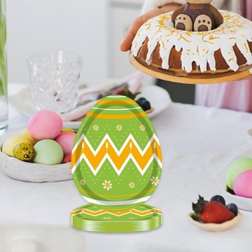 8 sztuk talerzy wielkanocnych, dekoracja stołu, tace wielkanocne, przekąska, zielone jajko