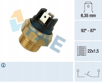 SPÍNAČ VENTILÁTOR CHLADIČŮ FIAT /92-87/- FAE FAE37310