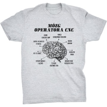 Koszulka Mózg Operatora CNC Śmieszny Prezent