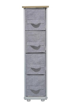 ШКАФ С 4 ЯЩИКАМИ ТЕКСТИЛЬНЫЙ УЗКИЙ ШКАФ СЕРЫЙ