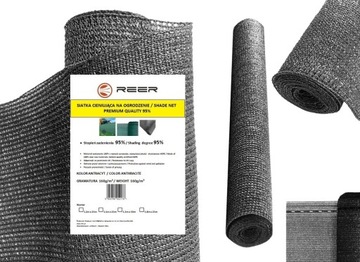SIATKA 160g CIENIUJĄCA MASKUJĄCA 95% OSŁONA NA OGRODZENIE 1,5x50m ANTRACYT