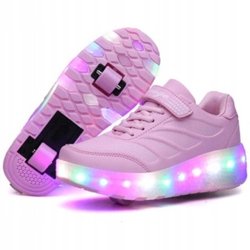 BUTY z ROLKAMI świecące LED butorolki ROZ 28-