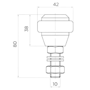 ВЕРХНИЙ РЕЗИНОВЫЙ НАПРАВЛЯЮЩИЙ РОЛИК FI40 ОЦИНКОВАННЫЙ ДЛЯ РАЗДВИЖНЫХ ВОРОТ