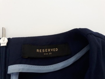 RESERVED elegancka SUKIENKA a'la kopertowa MODNA navy _ 38