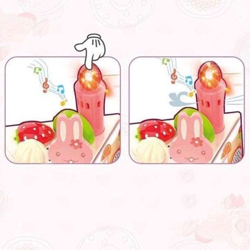 Разрезание праздничного торта на кухне, подсветка репы, звуки шеф-повара