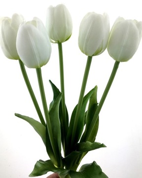 TULIPANY SILIKONOWE GUMOWE BUKIET 5 szt W DOTYKU jak ŻYWE