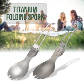 Lixada Half Polished Tytanowy składany Spork
