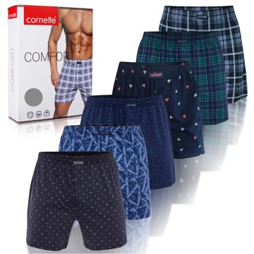 Cornette Bokserki Męskie Luźne Bawełniane 6 sztuk BM004 Comfort Rozmiar L