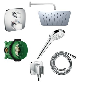Zestaw podtynkowy prysznicowy Hansgrohe Ecostat z deszczownicą Omnires 25