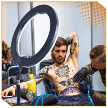 СВЕТОДИОДНАЯ КОЛЬЦЕВАЯ ЛАМПА СО ШТАТИВОМ ДЛЯ СЕЛФИ-МАКИЗА ФОТО 240Вт