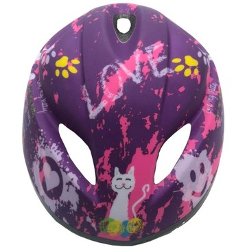 Kask rowerowy dziecięcy regulowany ENERO LOVE KITTY R.S (47-49CM )