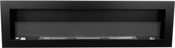 DŁUGI BIOKOMINEK 1400x400 CZARNY MATOWY 140 Z SZYBA