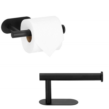 ДЕРЖАТЕЛЬ ДЛЯ ТУАЛЕТНОЙ БУМАГИ Вешалка для унитаза, ЧЕРНАЯ МАТОВАЯ, СТАЛЬ, МЕТАЛЛ-ЛОФТ