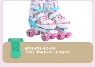 Роликовые коньки Детская обувь для роликовых коньков с 8 светящимися колесами. Размеры регулируются, возраст 3–12 лет.