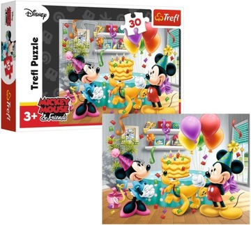 PUZZLE 30 EL MYSZKA MICKEY URODZINY MINNIE TREFL
