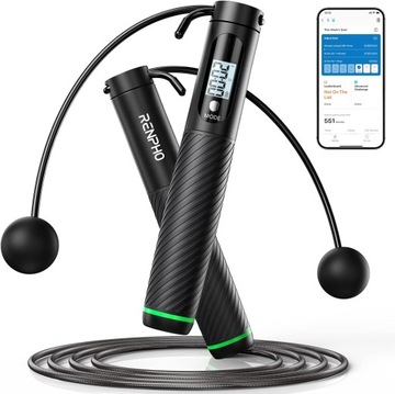 Skakanka Renpho inteligentna Bluetooth Aplikacja regulowana z licznikiem