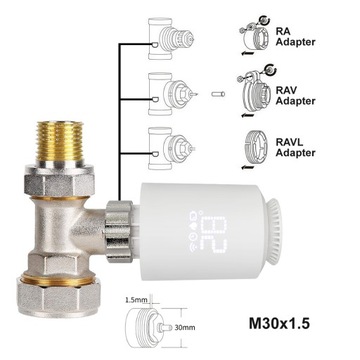 Termostat Grzejnikowy TUYA Zigbee 3X +Hub Gateway