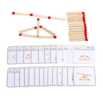 Drewniane zapałki Puzzle gry Montessori