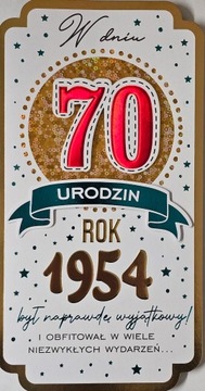 kartka urodzinowa na 70 lat