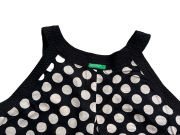 benetton sukienka mini grochy cienka bawełna xs 34