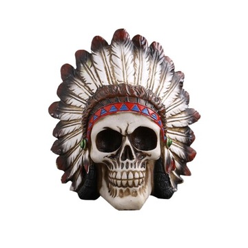 HALLOWEEN INDYJSKA CZASZKA DEKORACJA ŚMIESZNA STRASZNA CZASZKA ŻYWICZNA CZASZKA MODEL SZKIELET