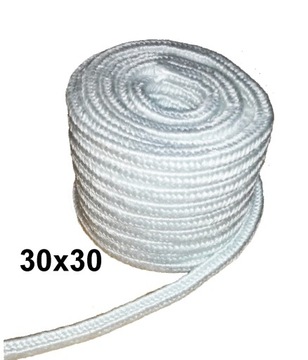 Sznur do pieca 30x30mm 1mb szklany uszczelniający do drzwi kotła 550*C
