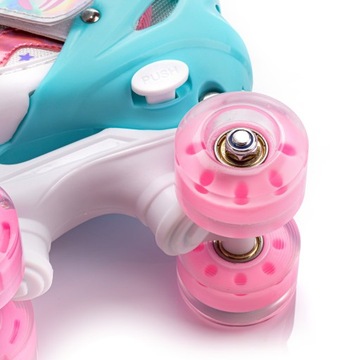 РЕГУЛИРУЕМЫЕ КОНЬКИ METEOR LUNAR S 30-33 LED колеса ABEC-7 до 100 кг стабильные