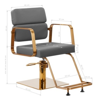 КРЕСЛО ПАРИКМАХЕРСКОЕ GABBIANO PORTO GOLD GREY